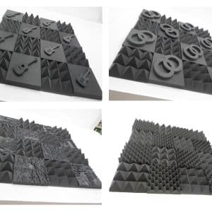 Acoustic Wedge and Pyramid Tiles with Tiles