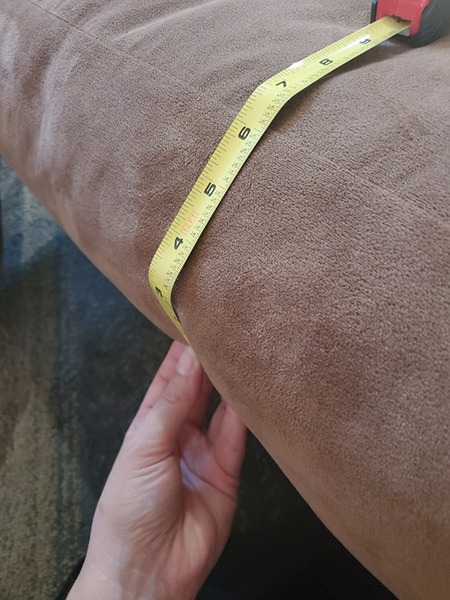 measuring back cushions